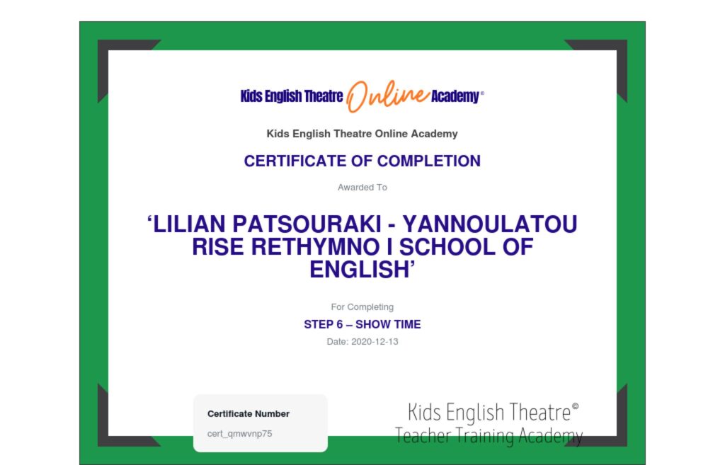 certificate of completion for step 6 show time 1 page 001